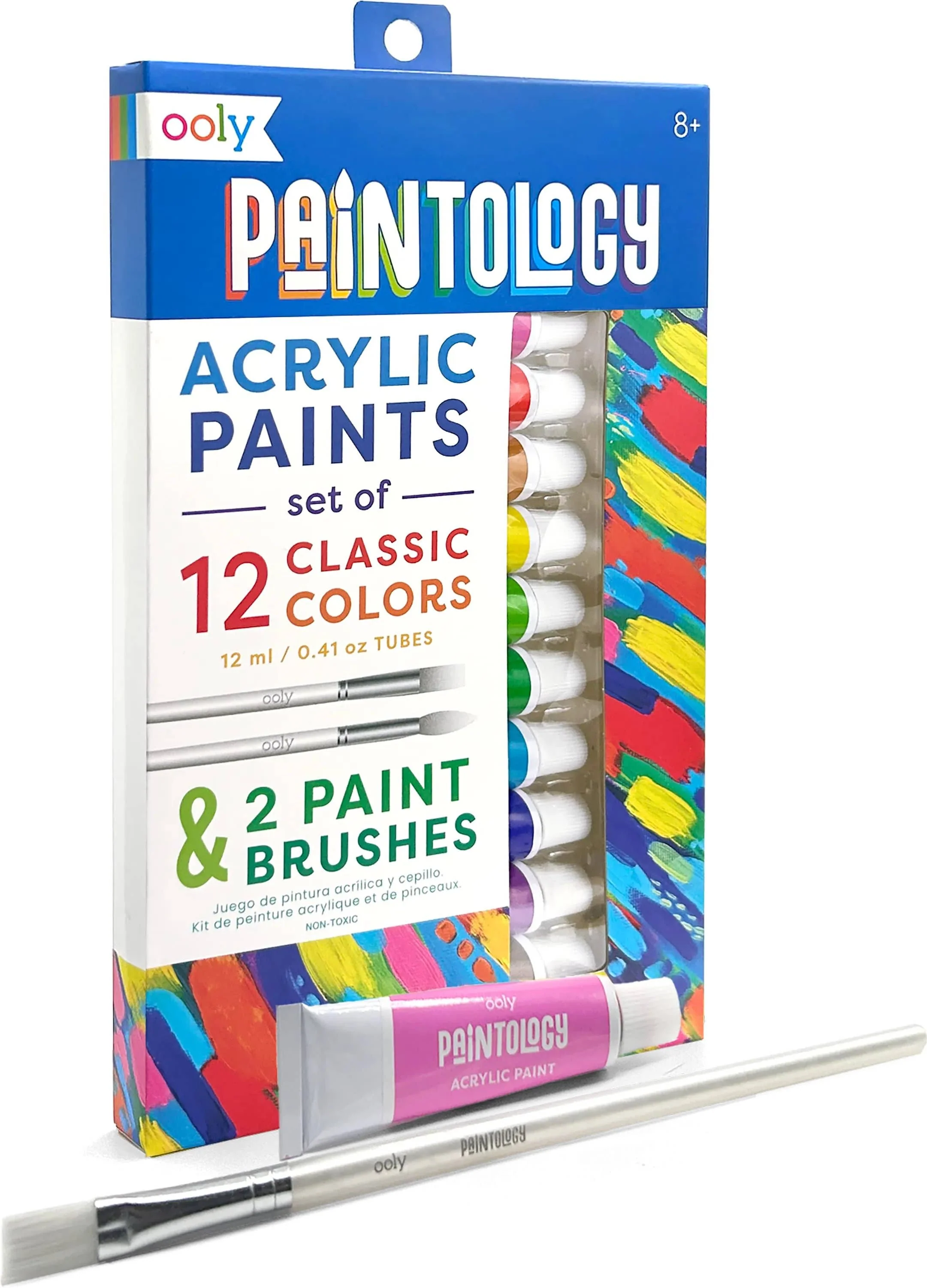 Paintology Acrylic Paints + 2 Brushes - Classic Colors - Image 3