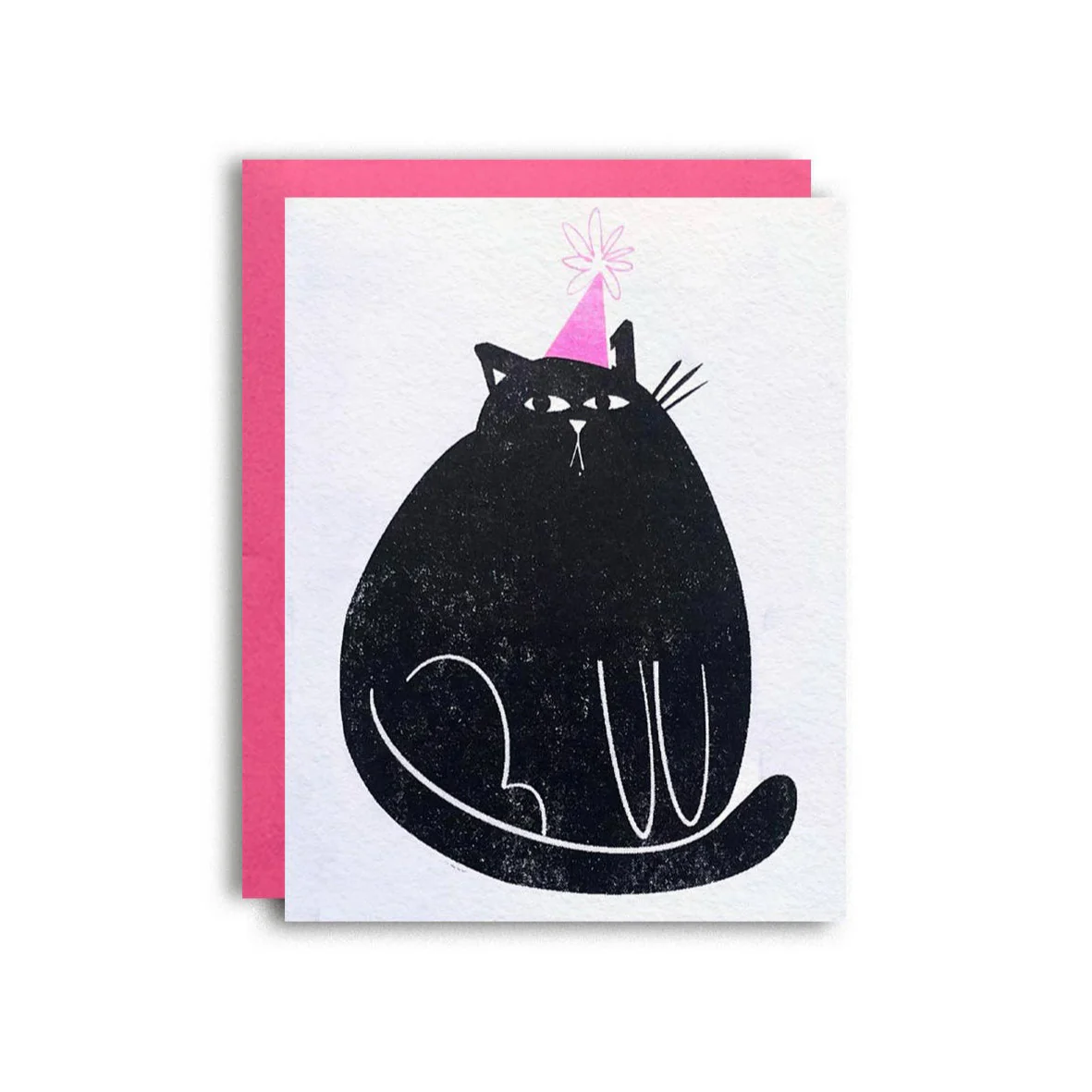 Party Cat Birthday - Fun Risograph Greeting Card - Image 4
