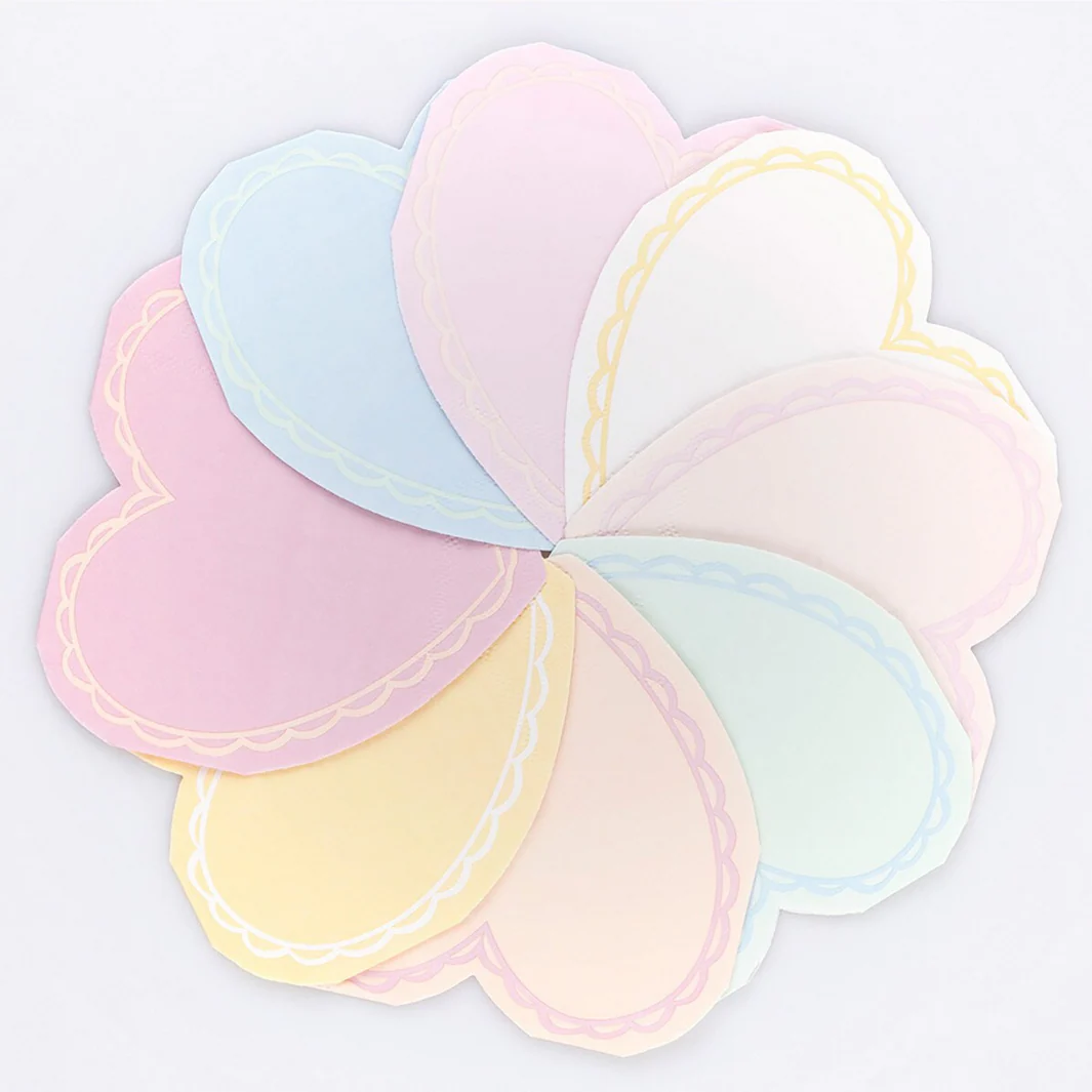 Pastel Heart Large Napkins (x16) - Image 2