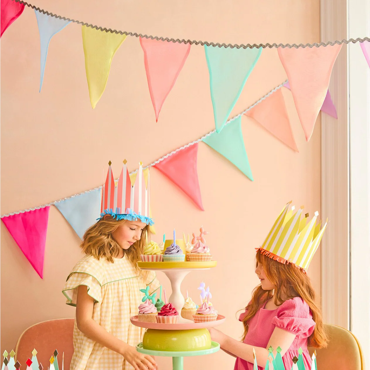 Pastel Rainbow Organza Garland - Image 2