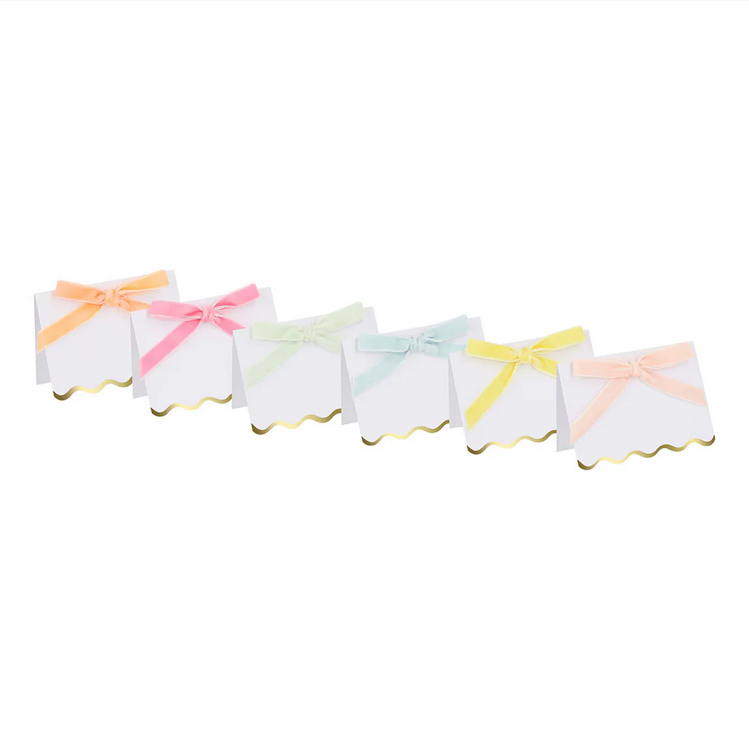 Pastel Velvet Bow Place Cards - Image 4