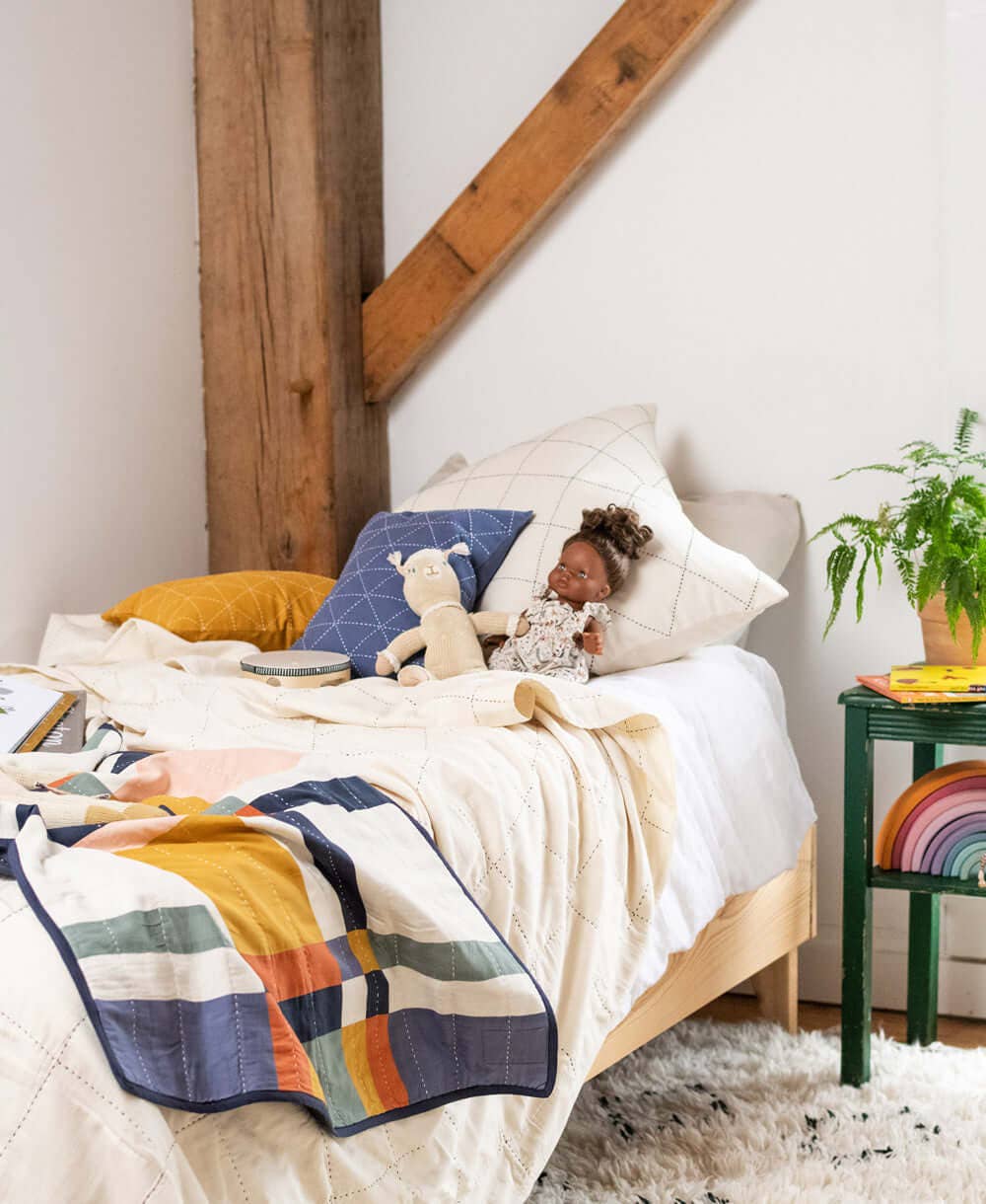 Organic Patchwork Plaid Baby Quilt - Image 4