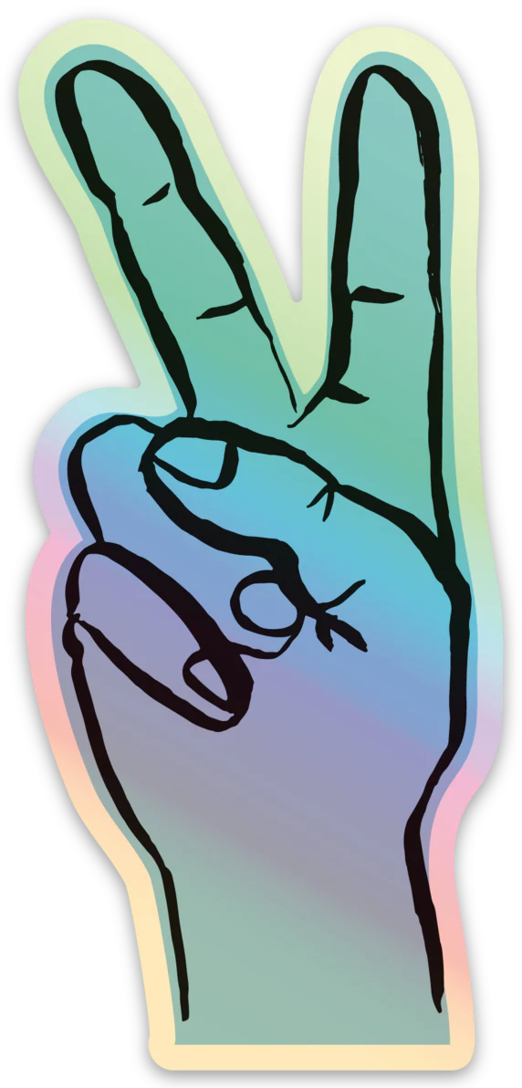 Peace! - Holographic Vinyl Sticker - Image 2