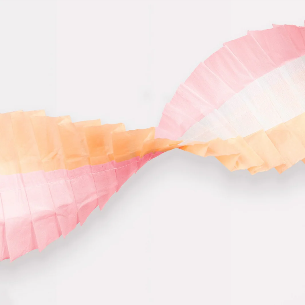 Peach & Pink Stitched Streamer - Image 2