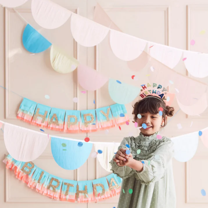 Peach Tissue Paper Scallop Garlands - Image 2