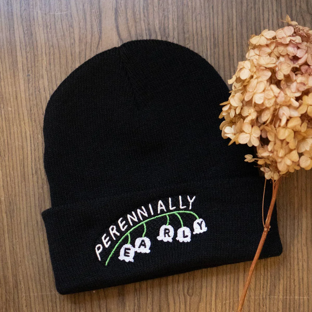 Perennially Early Lilies Beanie | Knit Embroidered Toque