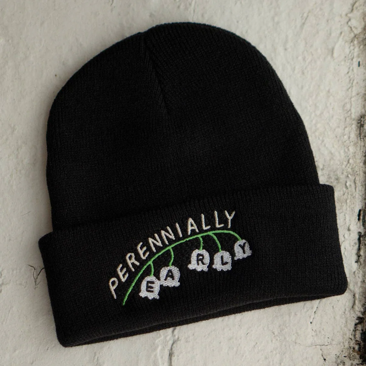 Perennially Early Lilies Beanie | Knit Embroidered Toque - Image 2