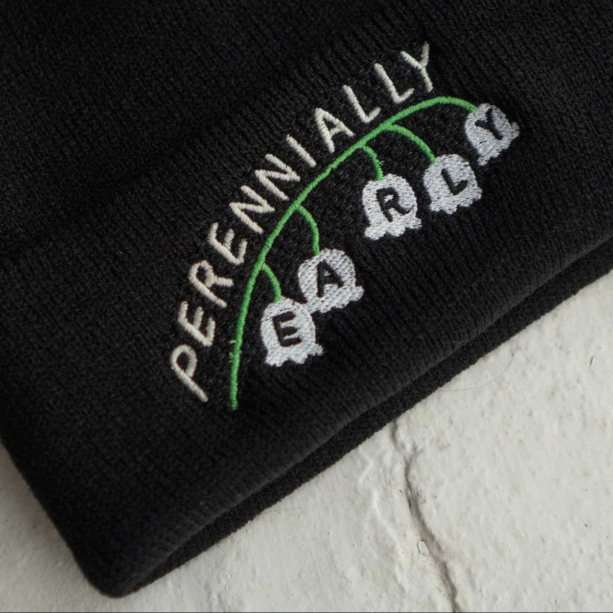 Perennially Early Lilies Beanie | Knit Embroidered Toque - Image 3
