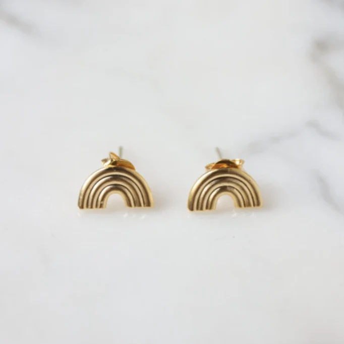 Petite Rainbow Studs -gold or silver - Image 2