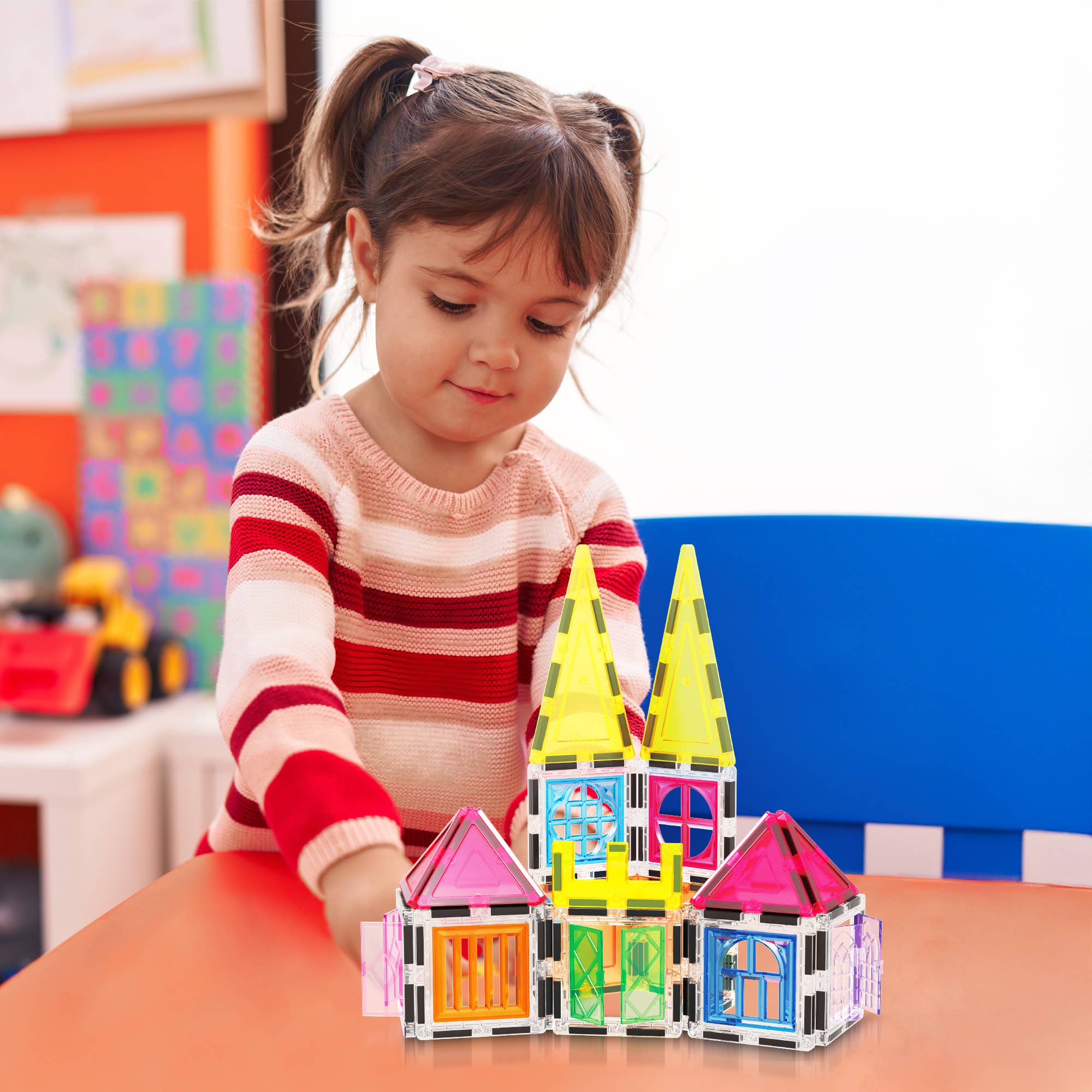 PicassoTiles Magnetic Tile Building Set -60pc - Image 2