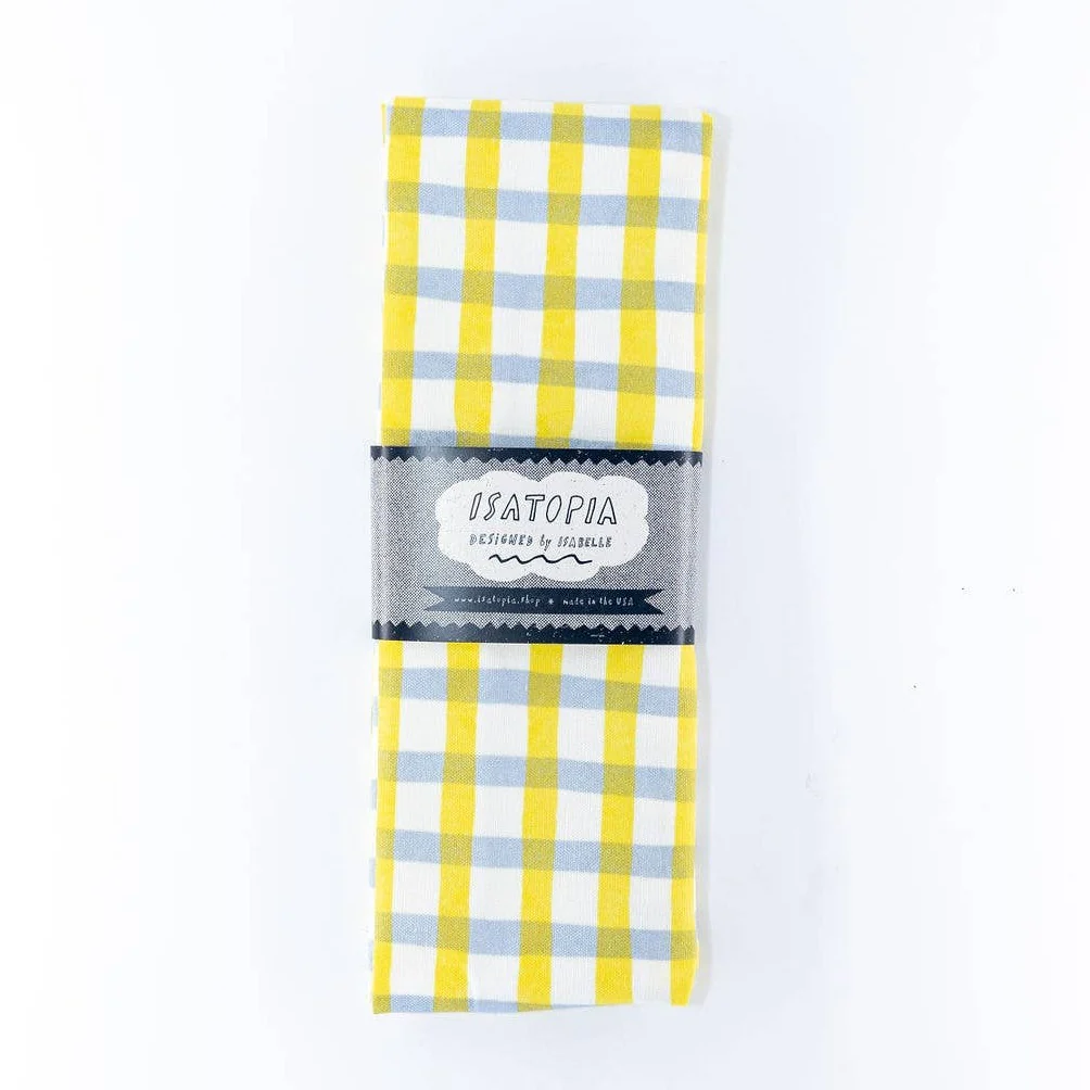 Picnic Tea Towel - yellow & blue - Image 2