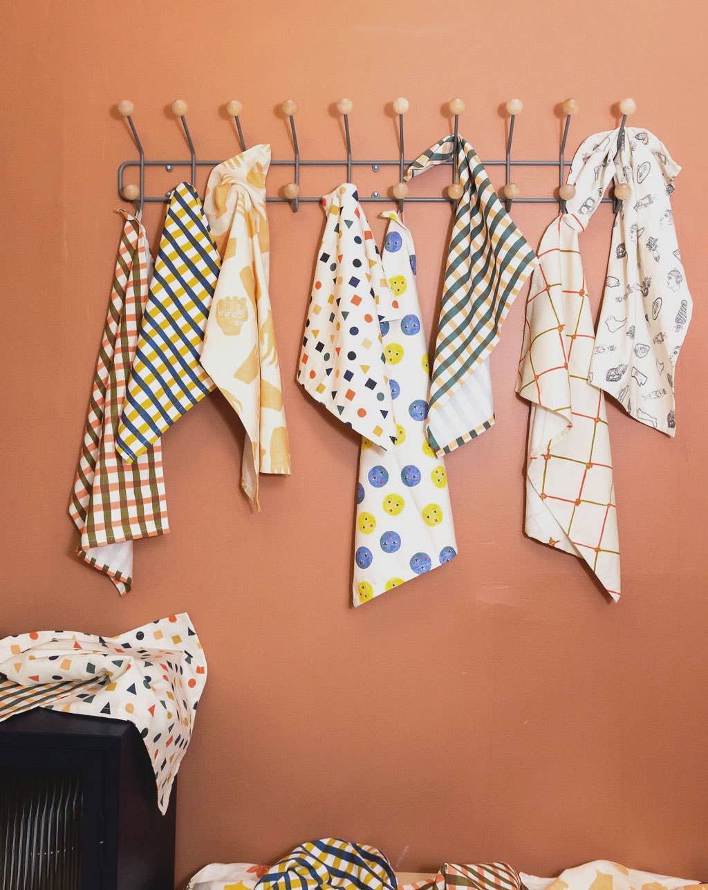 Picnic Tea Towel - yellow & blue - Image 5