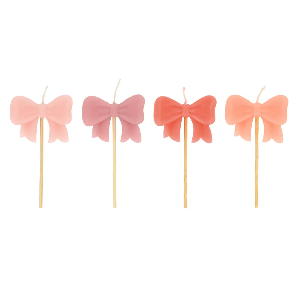 Pink Bow Candles (4pk)