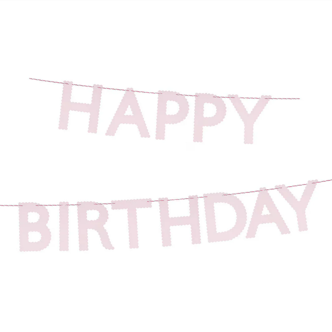 Pink Happy Birthday Garland