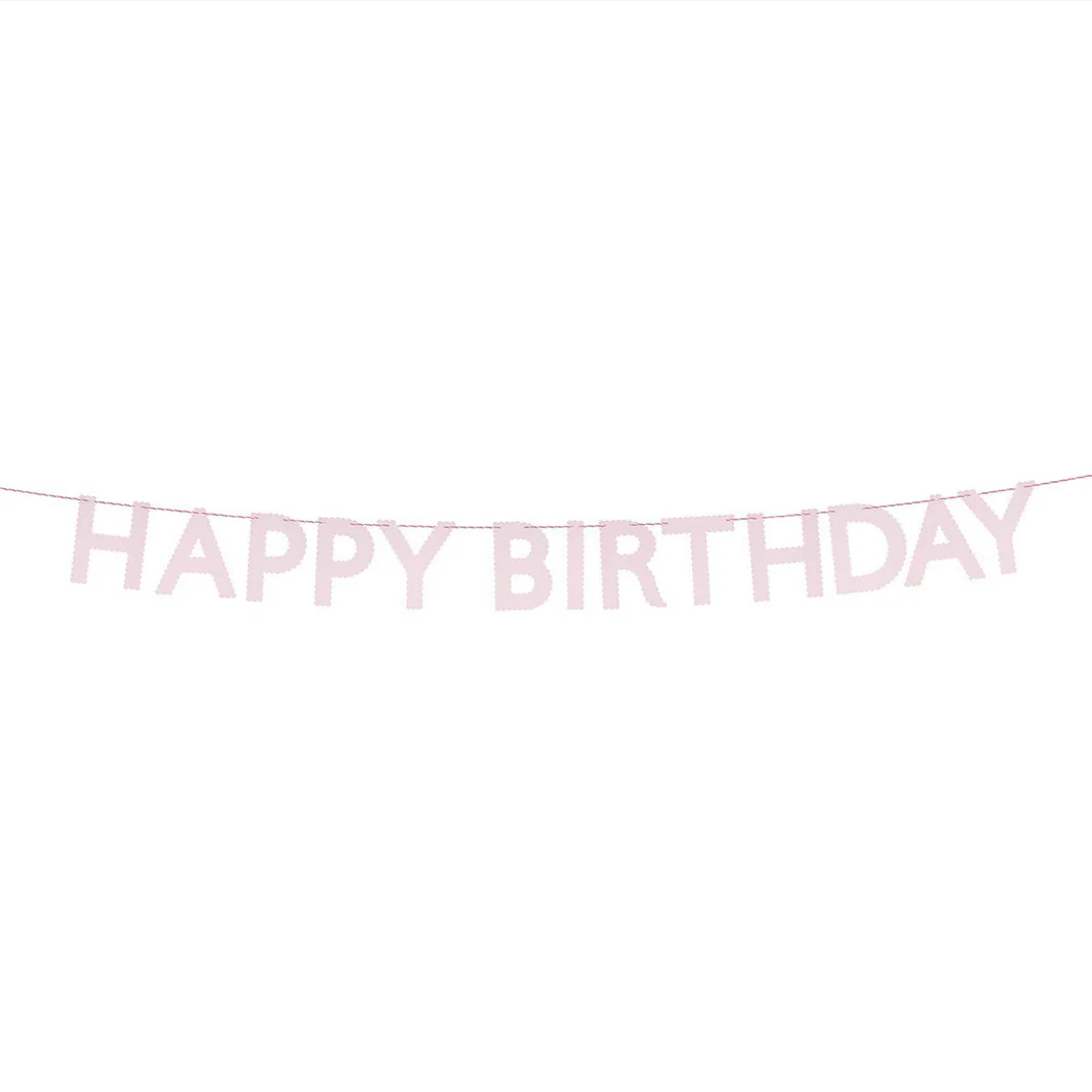 Pink Happy Birthday Garland - Image 2