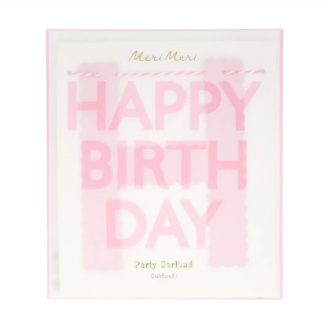 Pink Happy Birthday Garland - Image 3