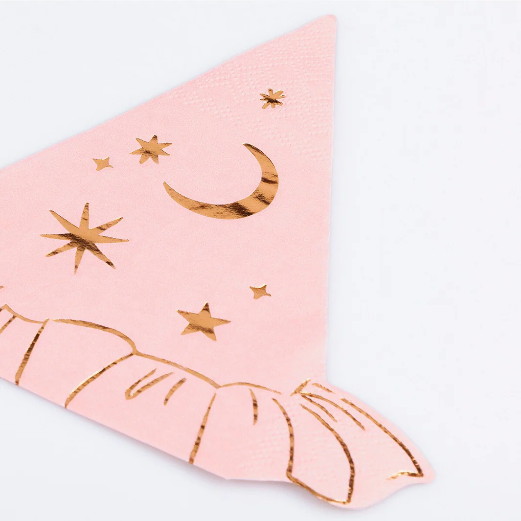 Pink Witch Hat Napkins (x16) - Image 3