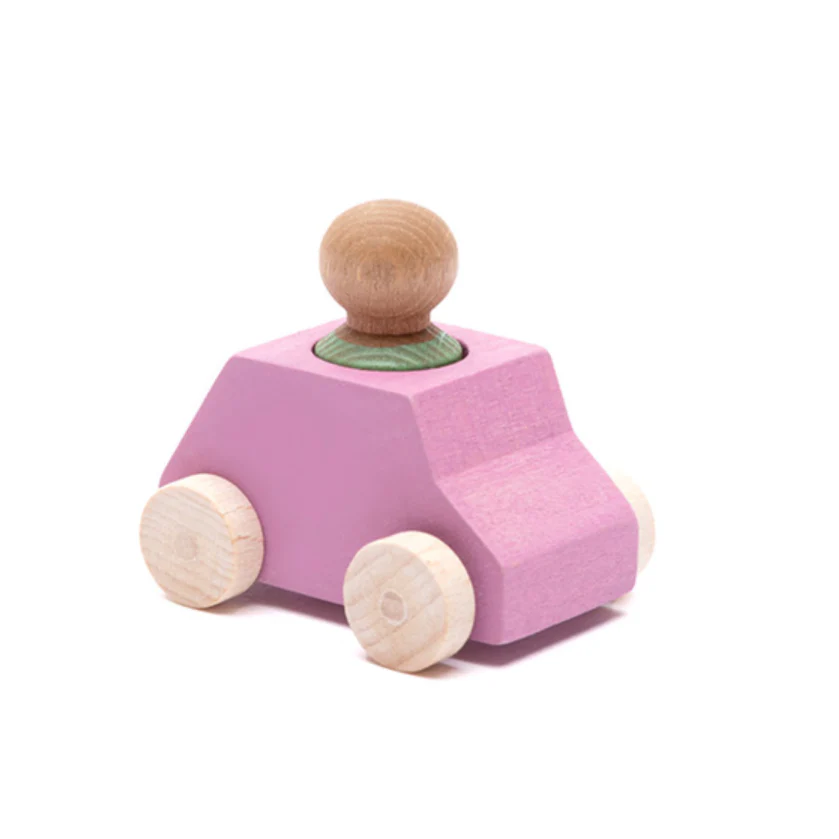 Pink Wooden Car with Figure 3yrs+ - Image 2