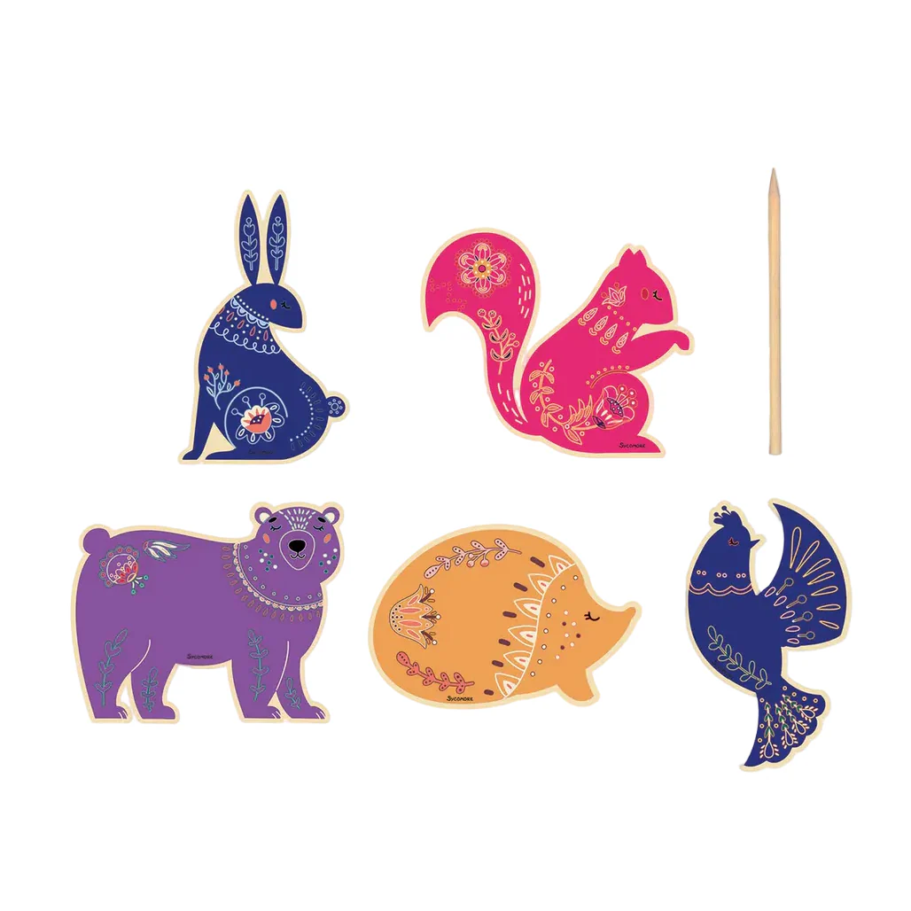 Pockets - Scratch Art Wooden Animals - Image 2