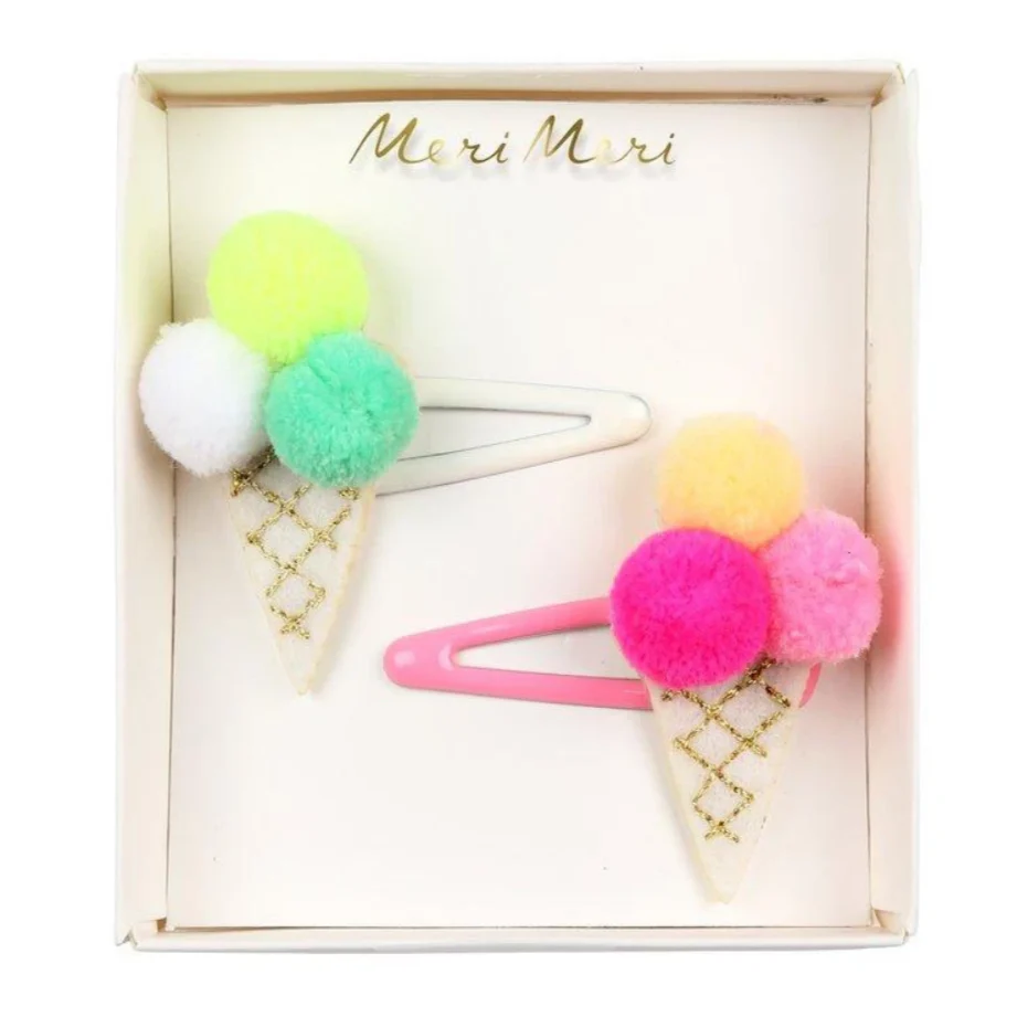 Pompom Ice Cream Hair Clips - Image 4