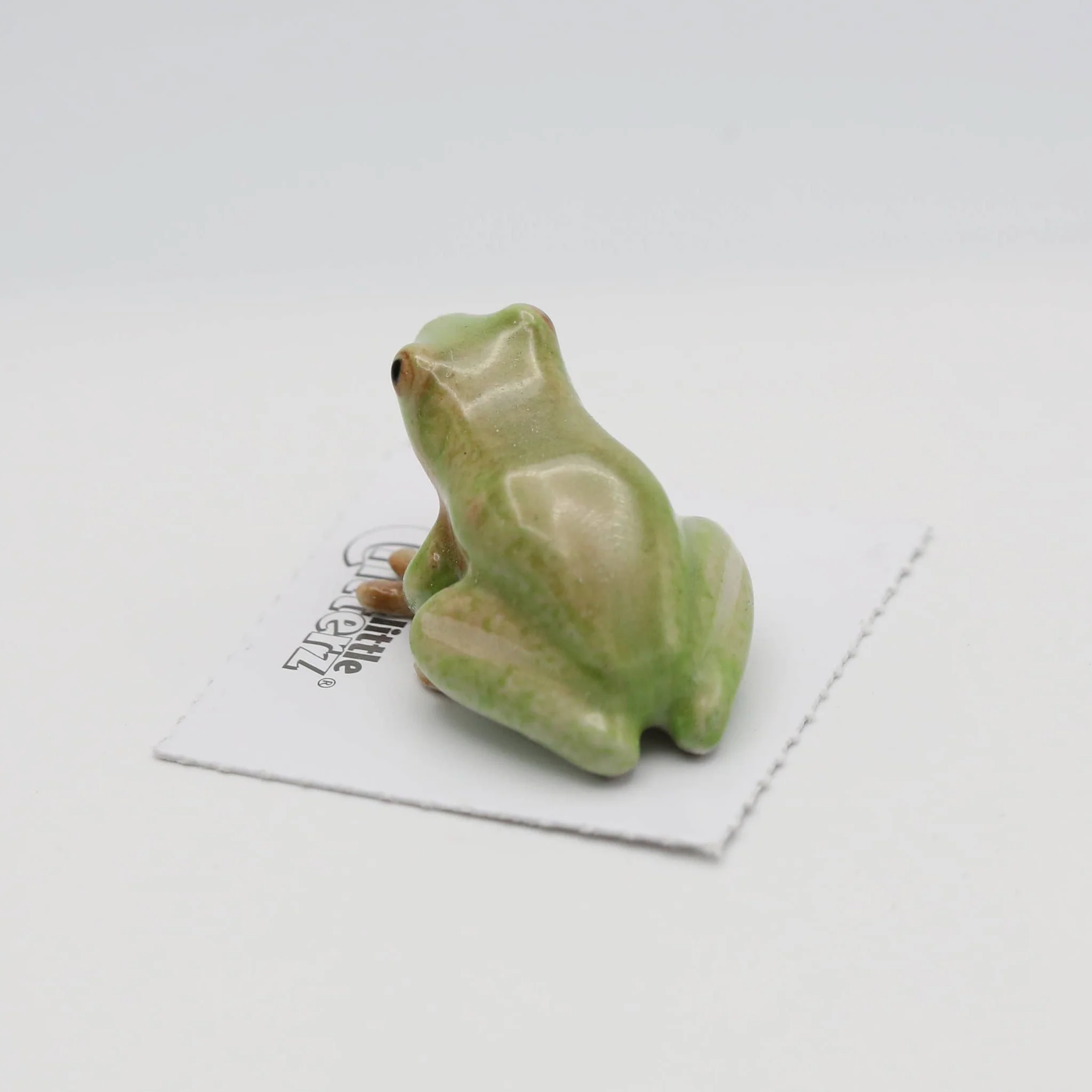 Pond Green Tree Frog Porcelain Miniature - Image 2
