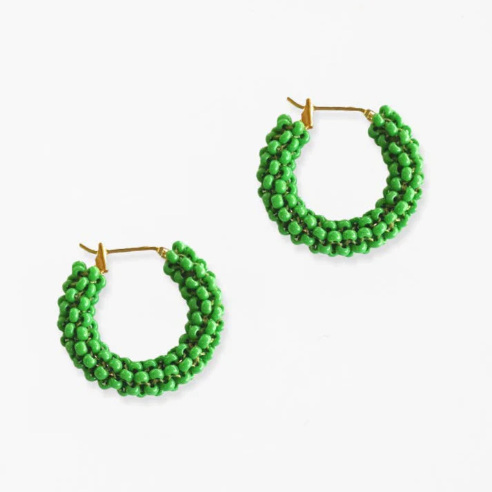 Pop of Color Beaded Hoop Earring - Image 2