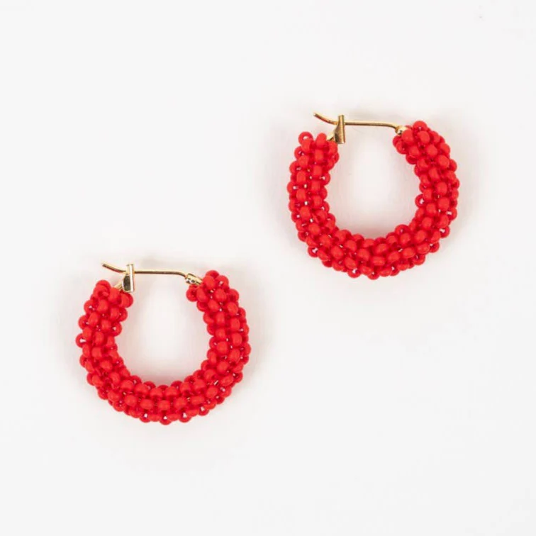 Pop of Color Beaded Hoop Earring - Image 3