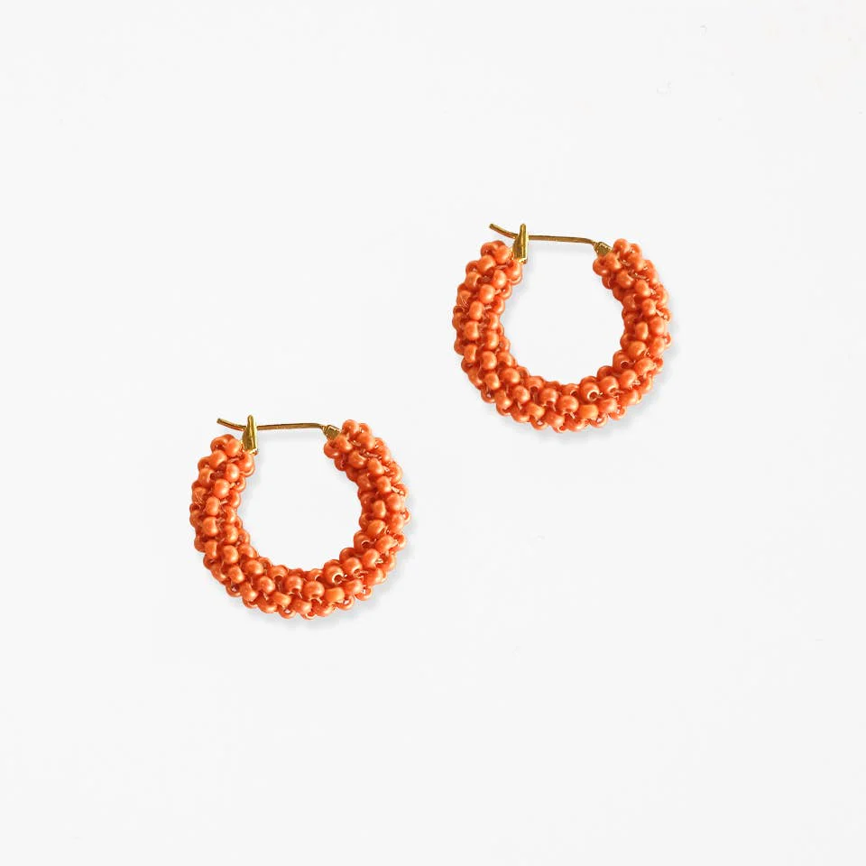 Pop of Color Beaded Hoop Earring - Image 5