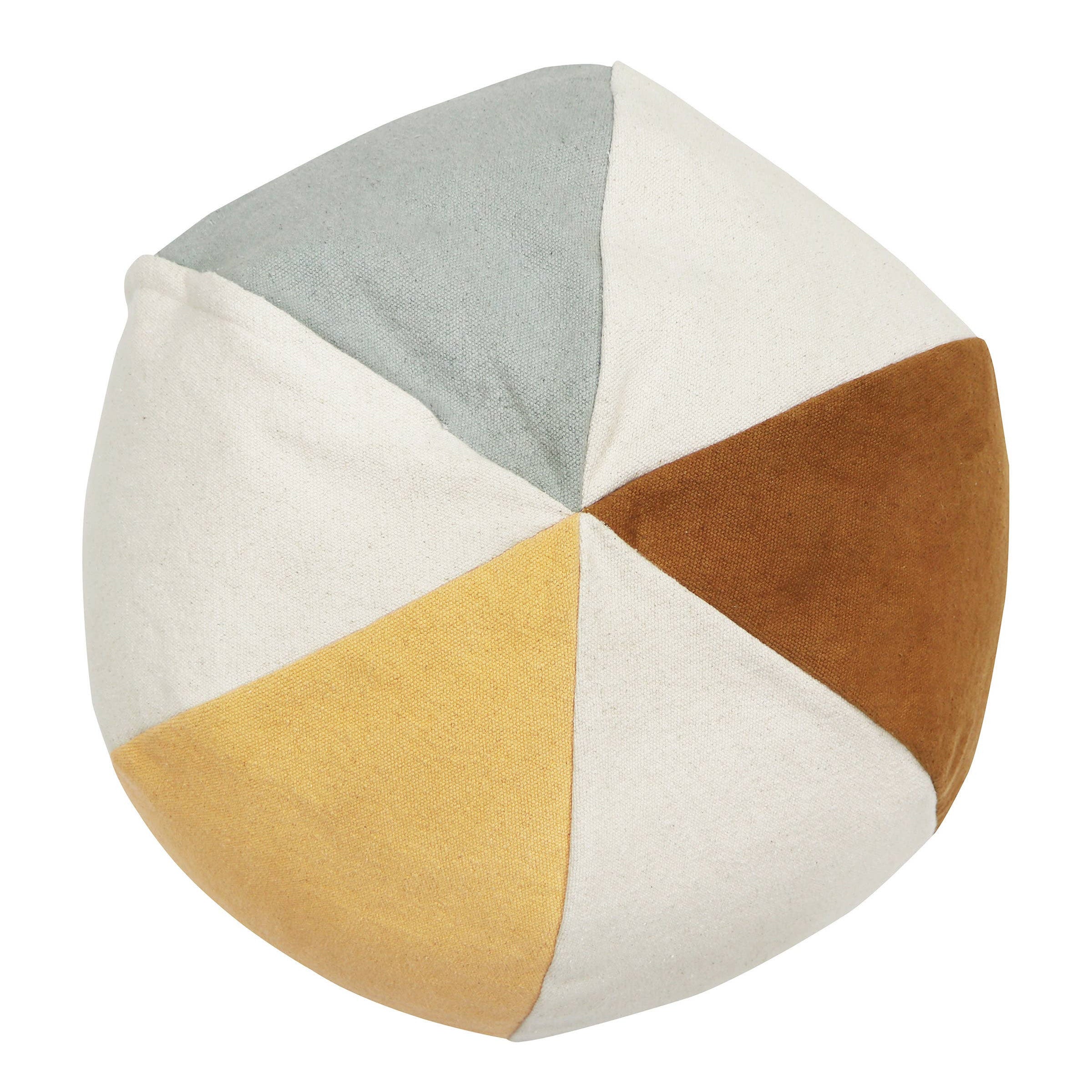 Pouffe Natural & Vintage Blue Beach Ball Shaped - Image 2
