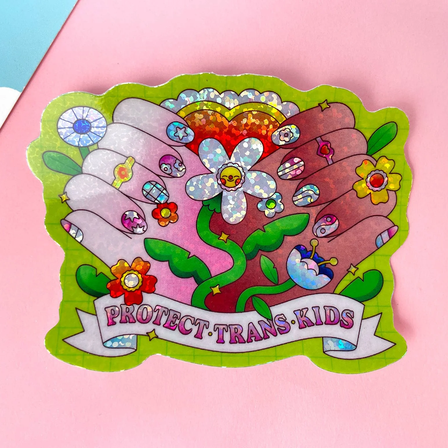 Protect Trans Kids Sticker | Holographic | LGBTQIA+ | Pride