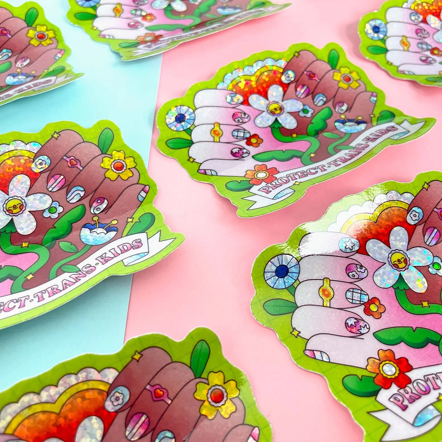 Protect Trans Kids Sticker | Holographic | LGBTQIA+ | Pride - Image 4