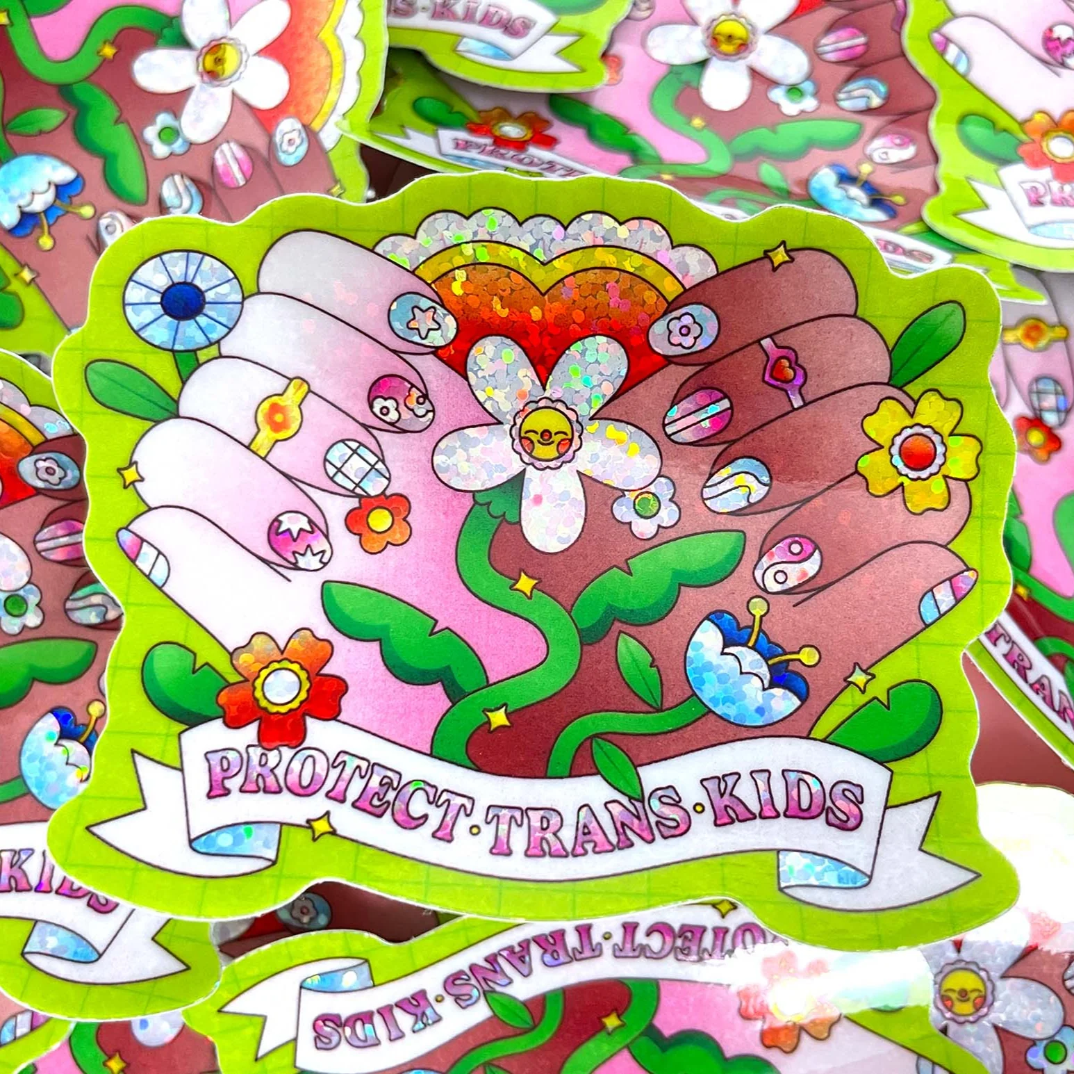 Protect Trans Kids Sticker | Holographic | LGBTQIA+ | Pride - Image 6