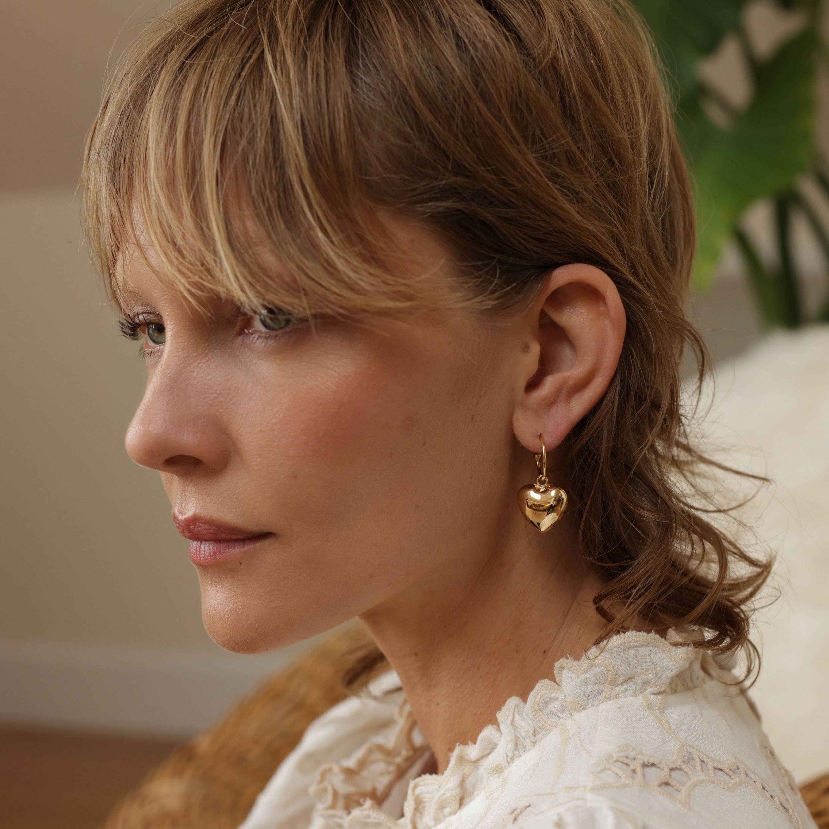 Puffed Heart Hoops - Image 3