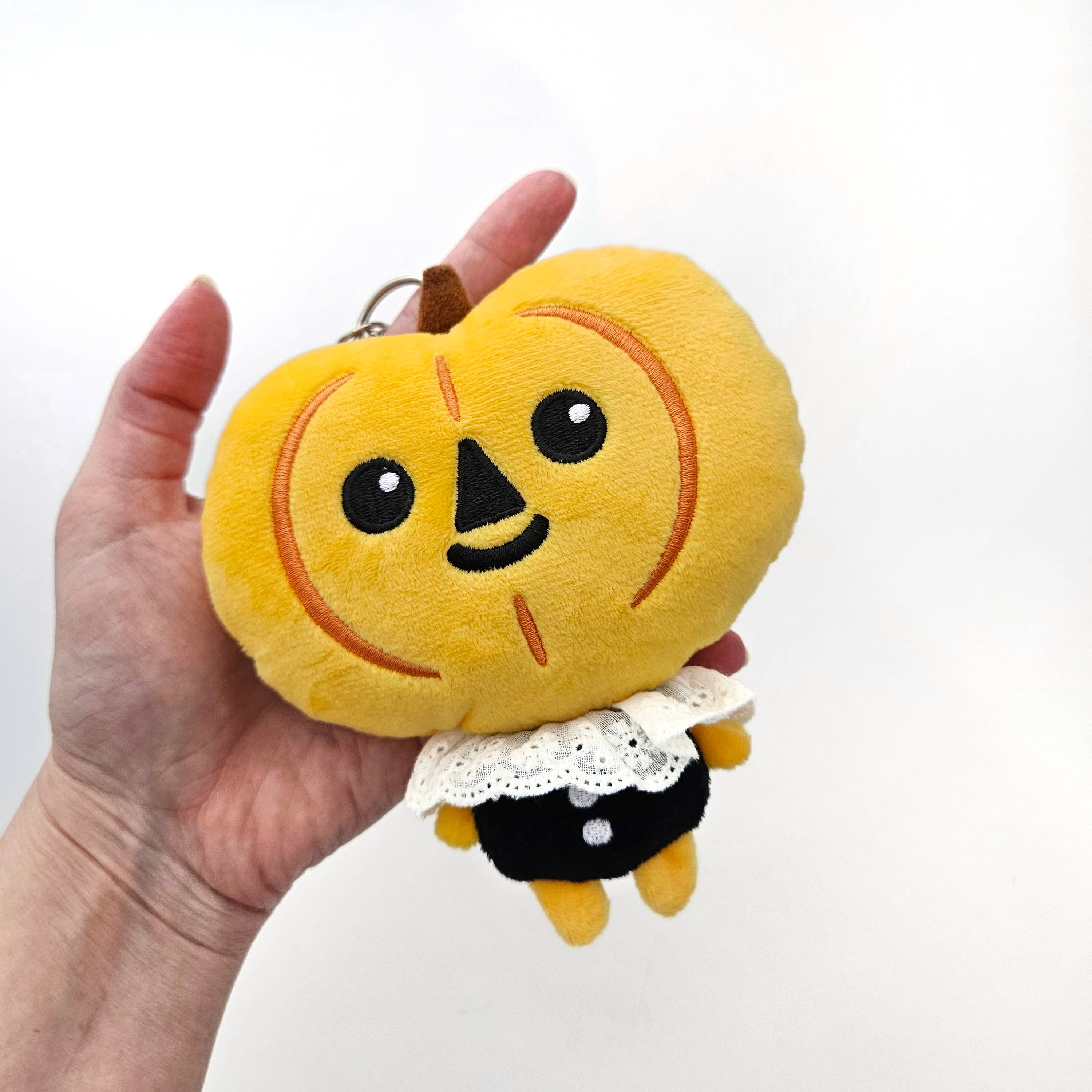 Pumpkin boi plush keychain with zipper pouch - Image 4