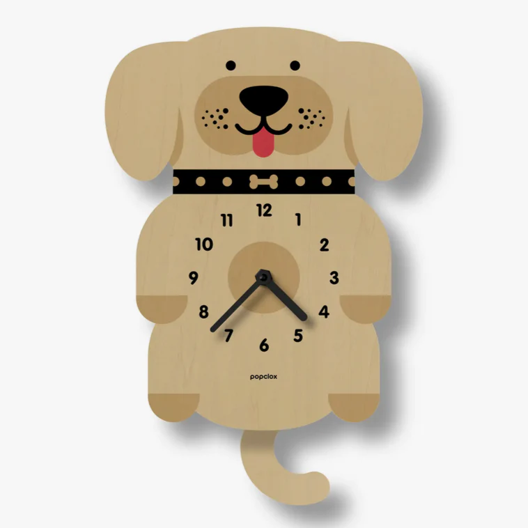 Puppy Pendulum Clock -wood - Image 2