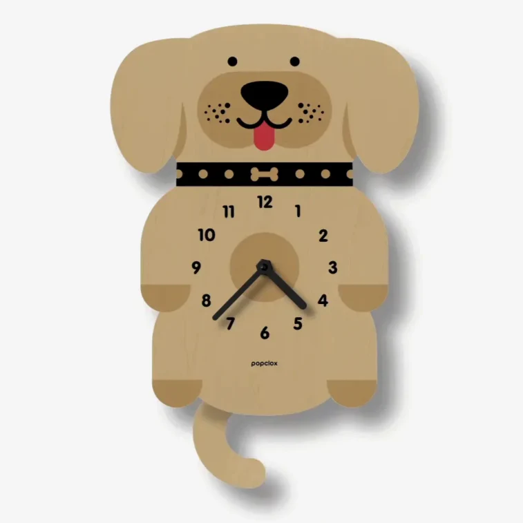 Puppy Pendulum Clock -wood - Image 3