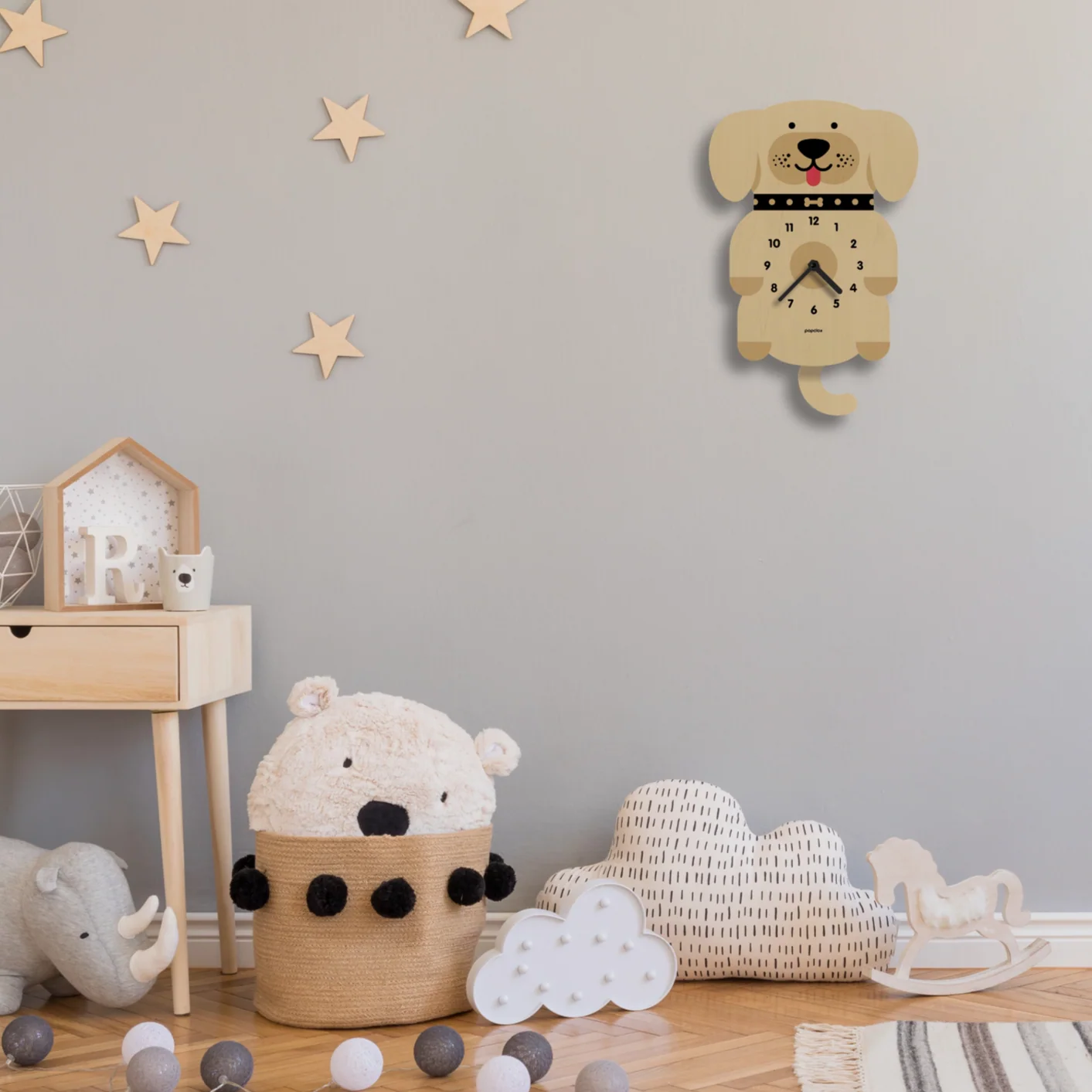 Puppy Pendulum Clock -wood - Image 6