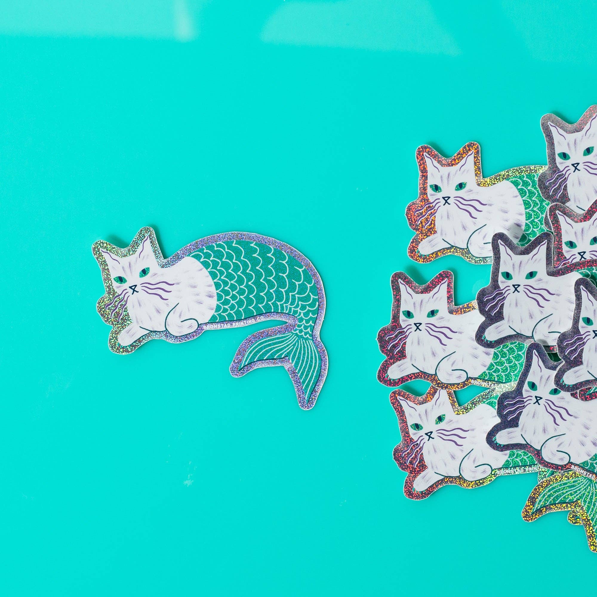 Purrmaid Mermaid Cat Sparkle Sticker - Image 2