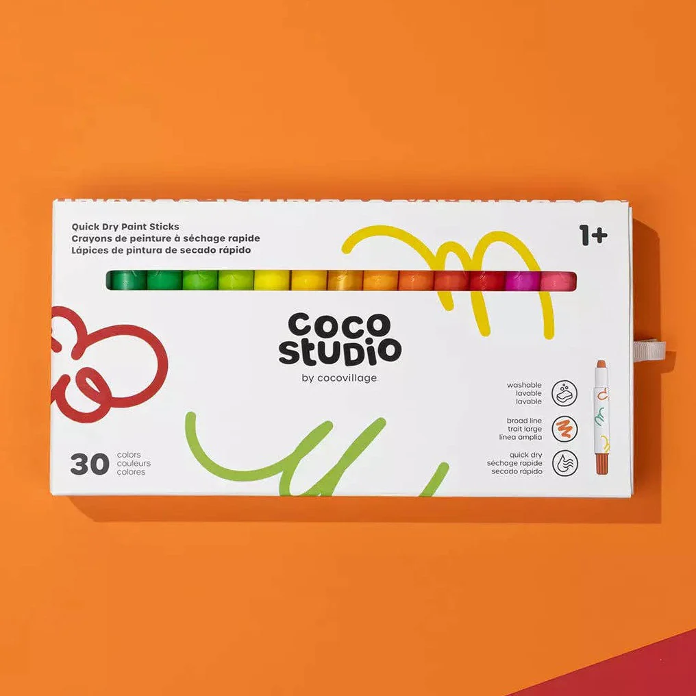 Quick Dry Paint Sticks Set - 30 colors