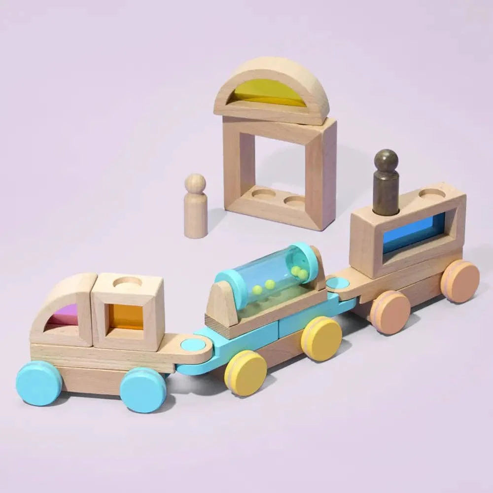 Rainbow Block Train Stem Toy - Image 4