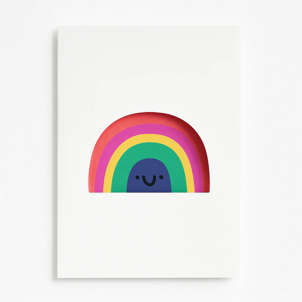 Rainbow Greeting Card - Happy - Cute - Fun - Celebrate
