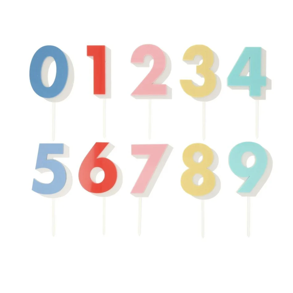 Rainbow Number Acrylic Toppers - Image 2