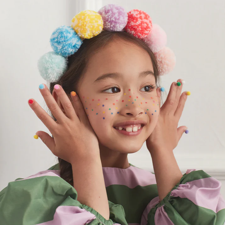Rainbow Pompom Headband - Image 2