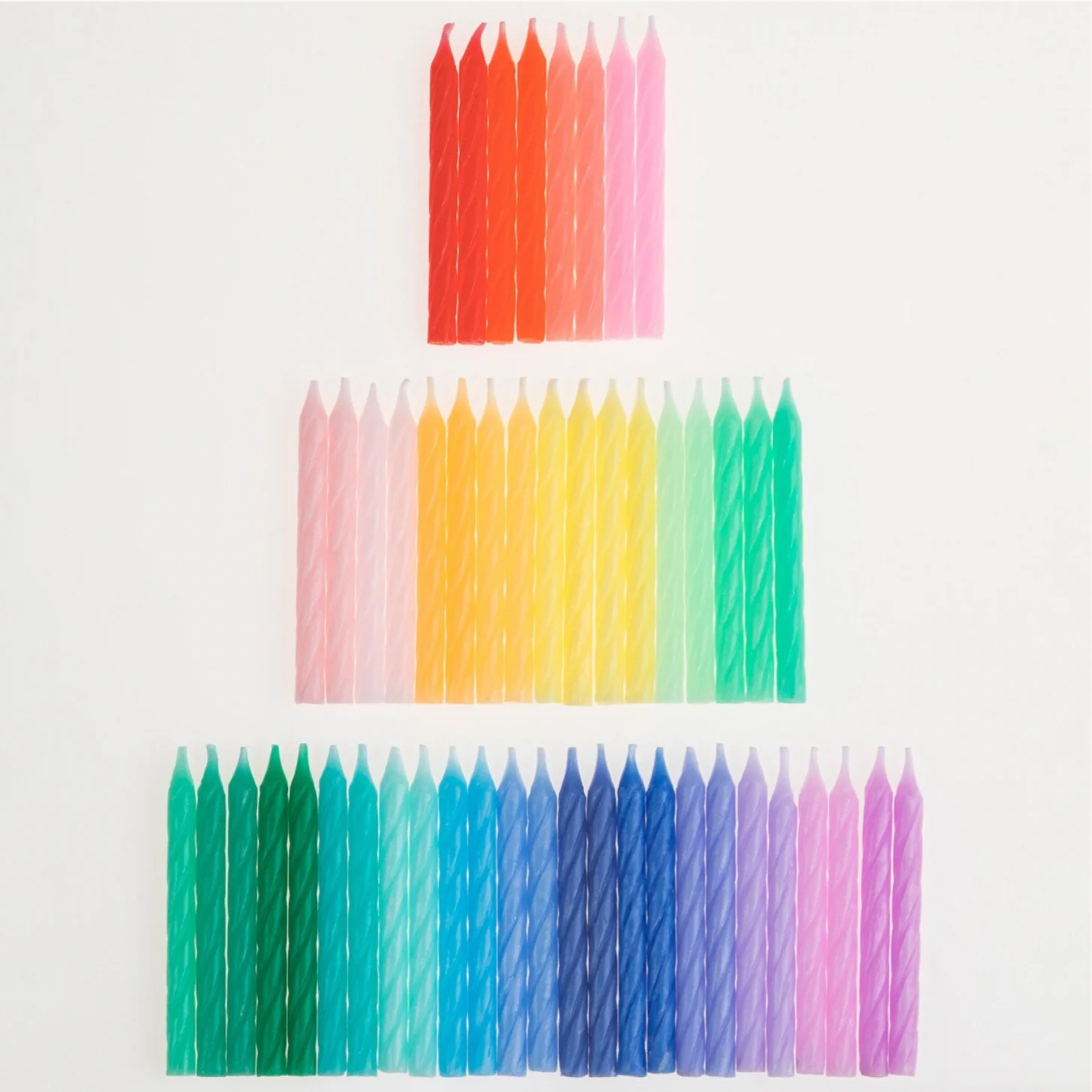 Rainbow Twisted Mini Candles (pk50) - Image 2