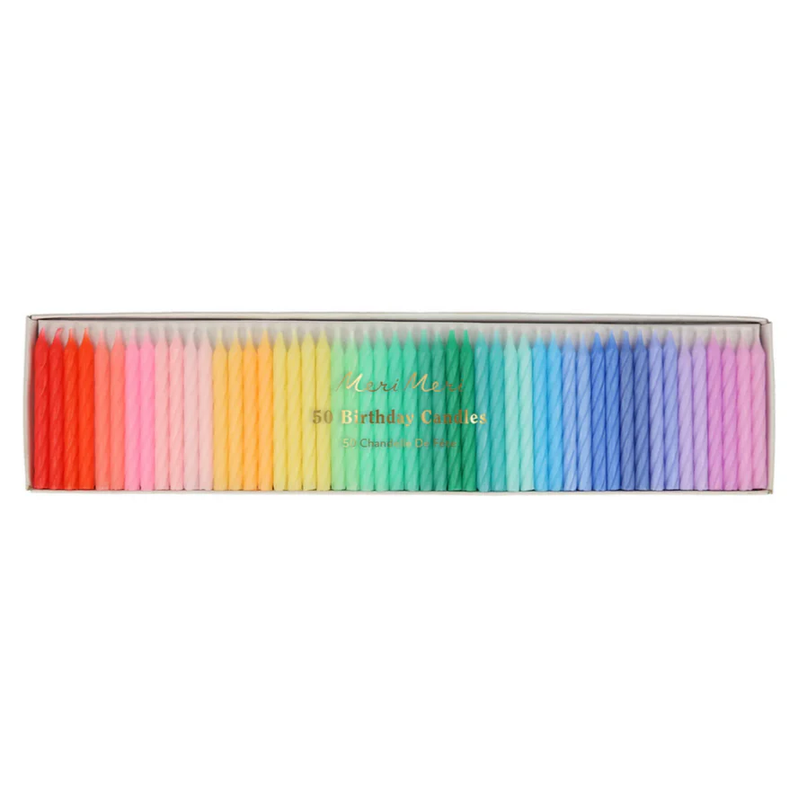 Rainbow Twisted Mini Candles (pk50) - Image 5