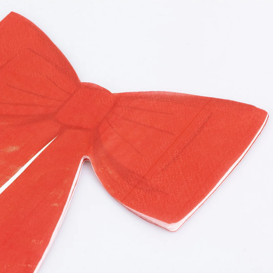 Red Bow Napkins (x16) - Image 2