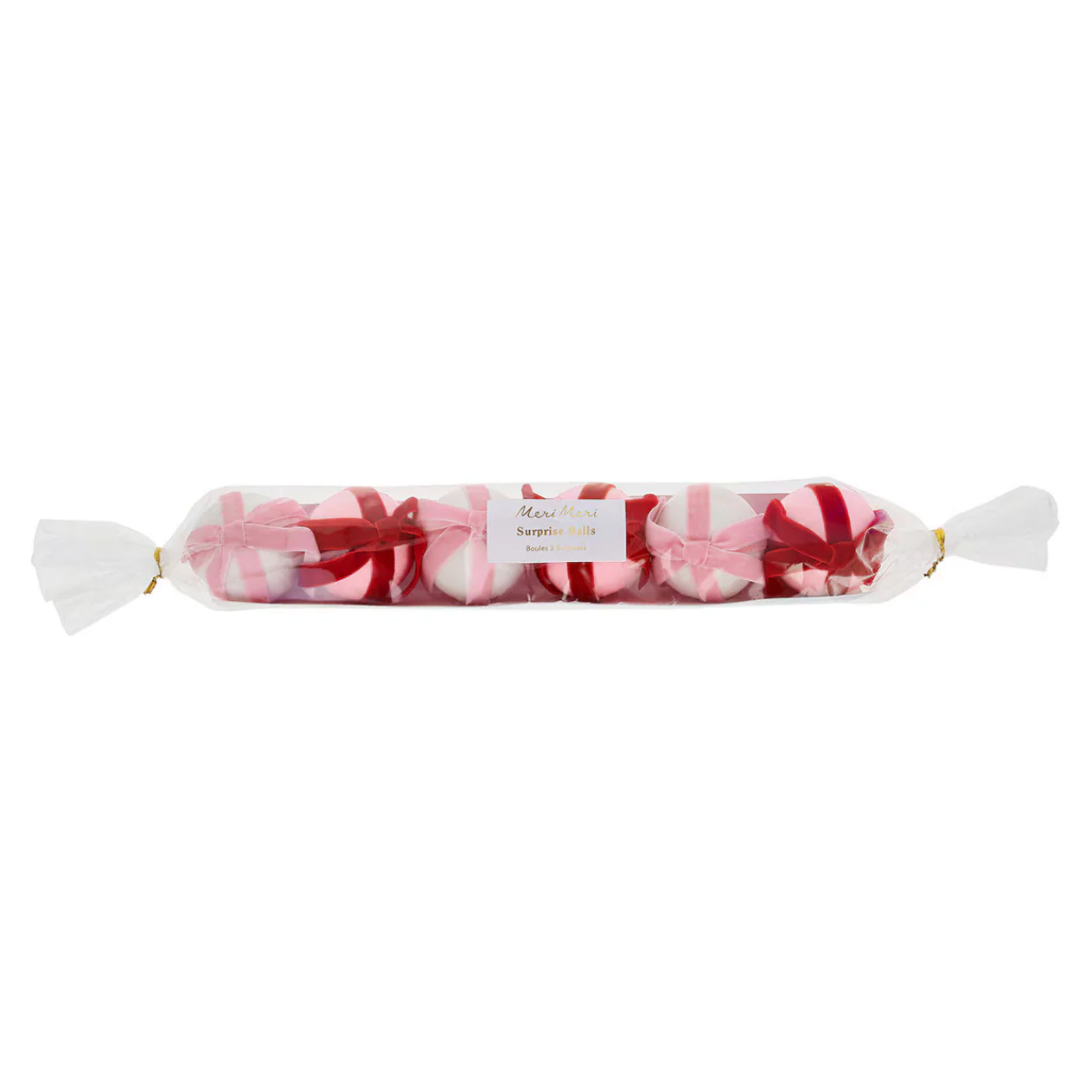 Red & Pink Velvet Bow Surprise Balls (6pk) - Image 3