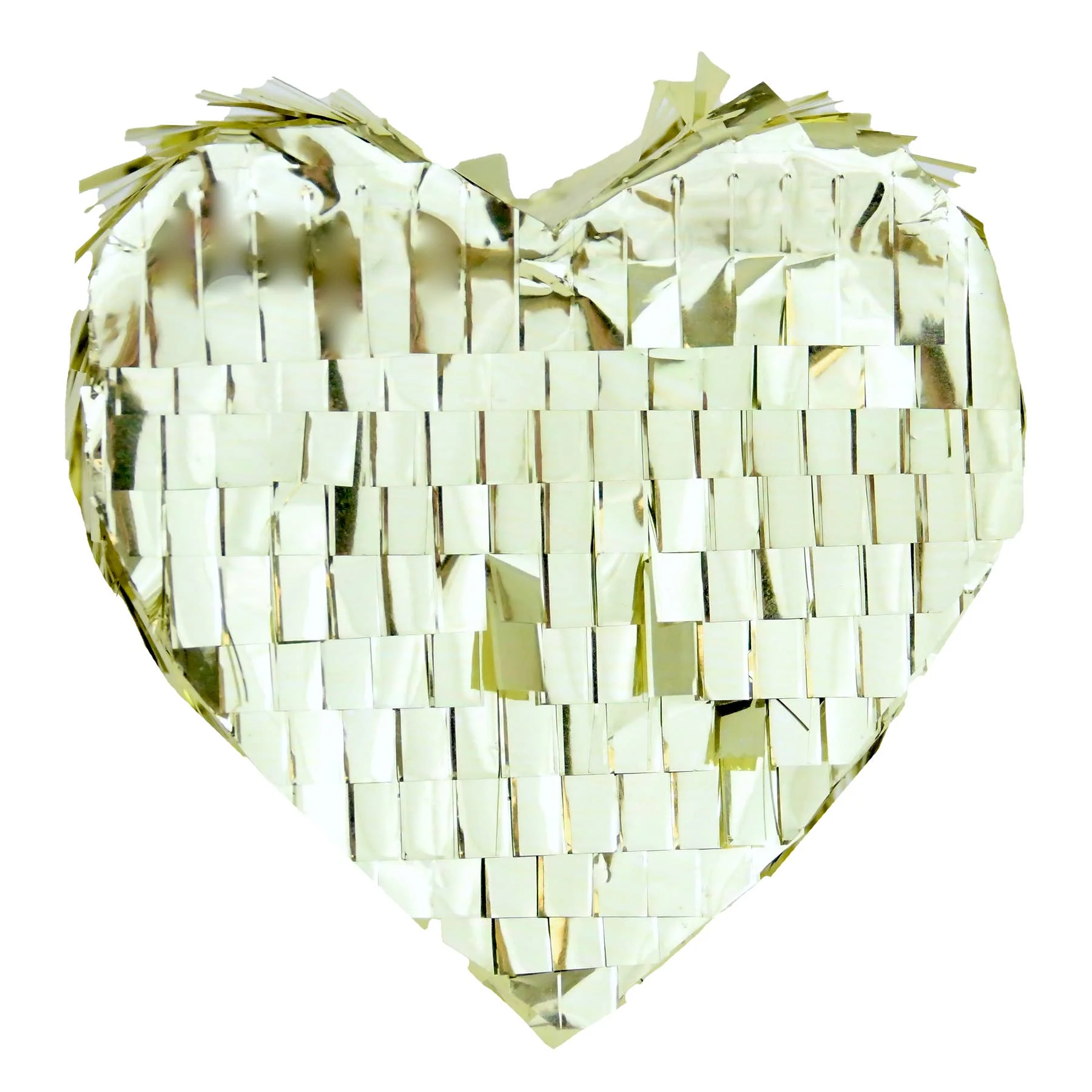 Refillable Mini 4" Tabletop Piñata - Metallic Fringe Heart - Image 3
