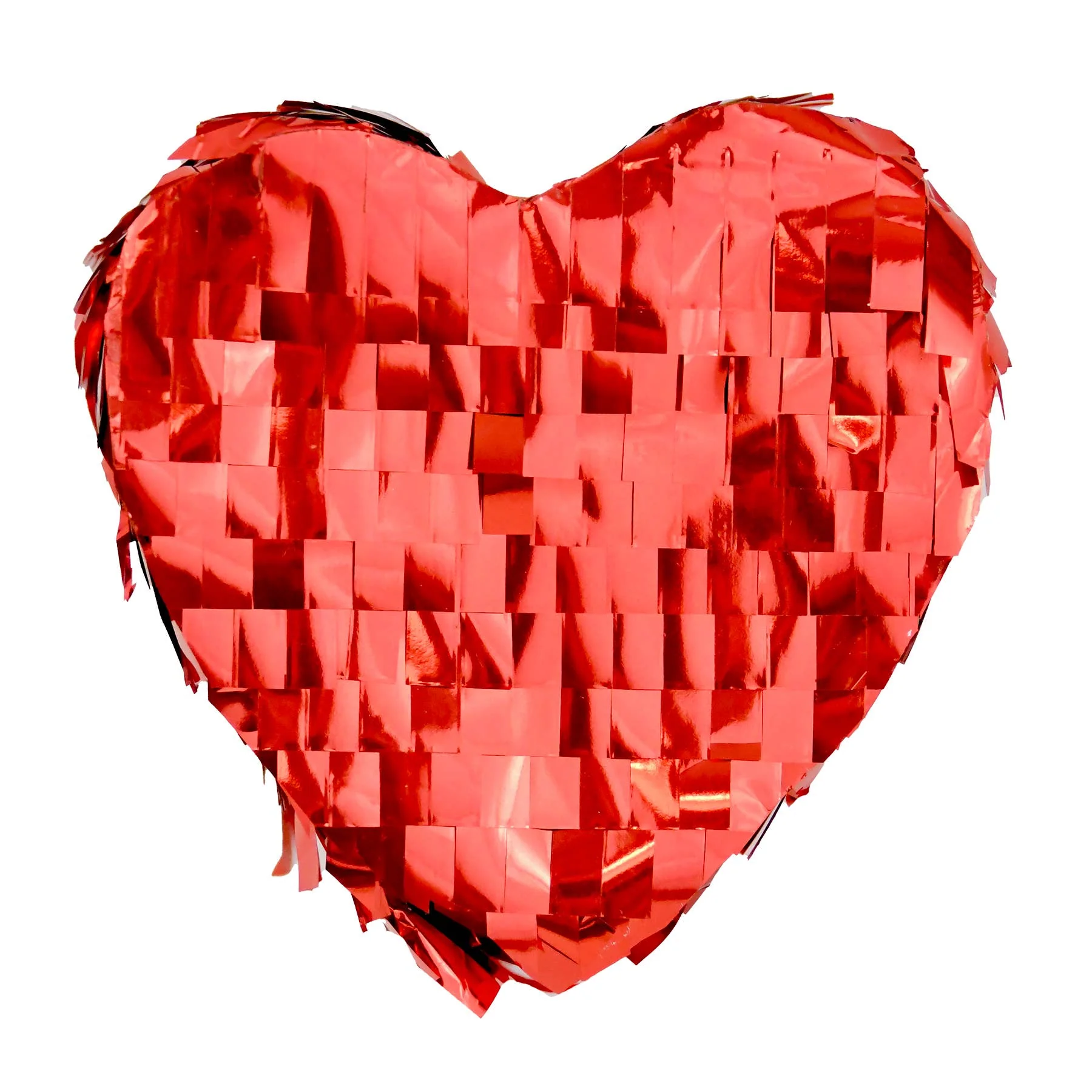 Refillable Mini 4" Tabletop Piñata - Metallic Fringe Heart - Image 5