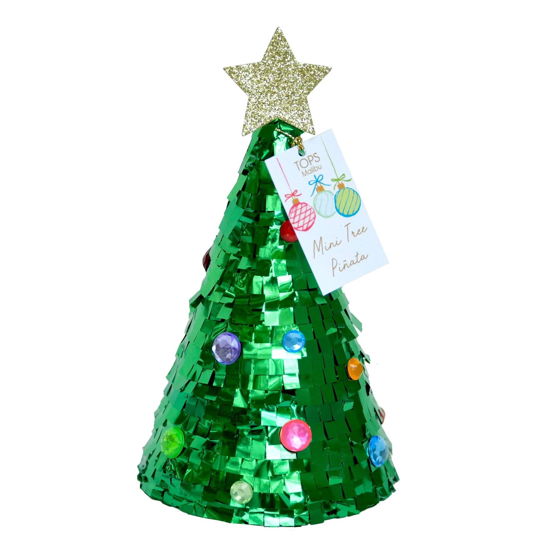 Refillable Mini 6.5" Tabletop Piñata - Christmas - Tree
